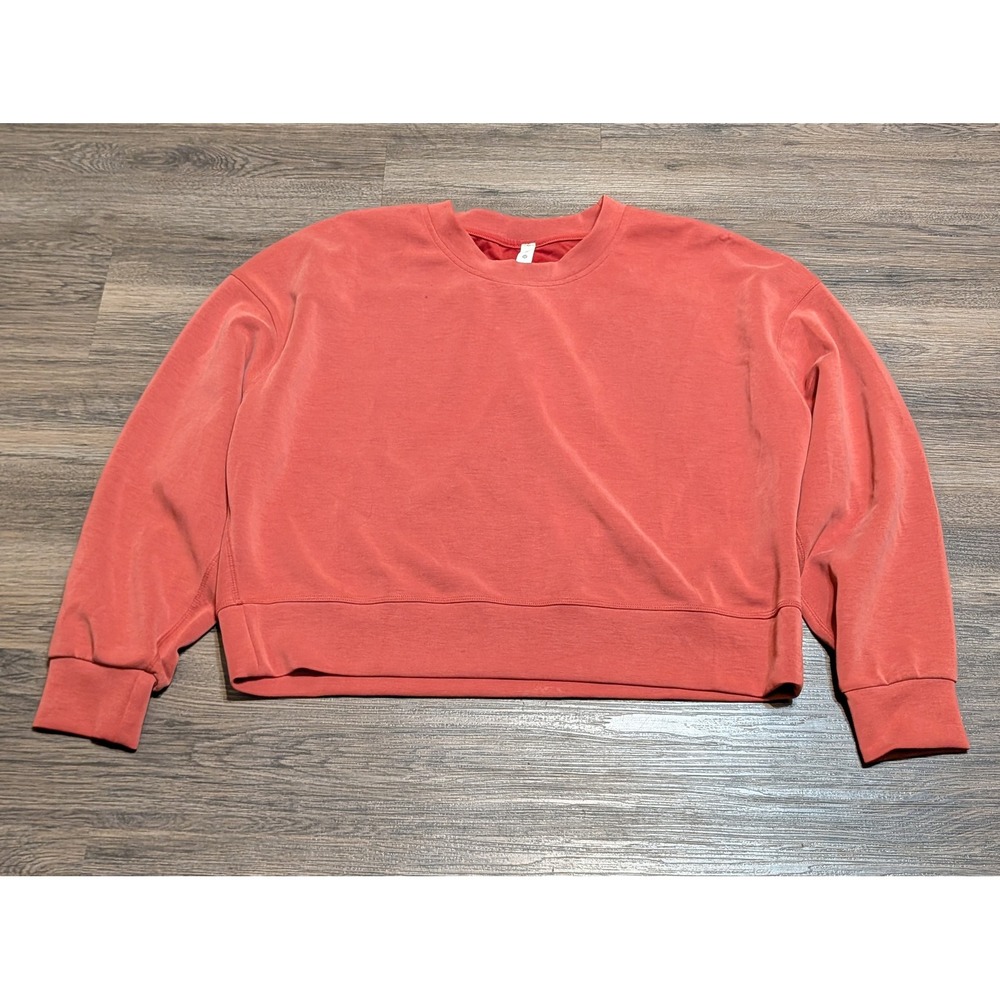 Lululemon Softstreme Perfectly Oversized Cropped Crew Sweatshirt Womens 10 Rust